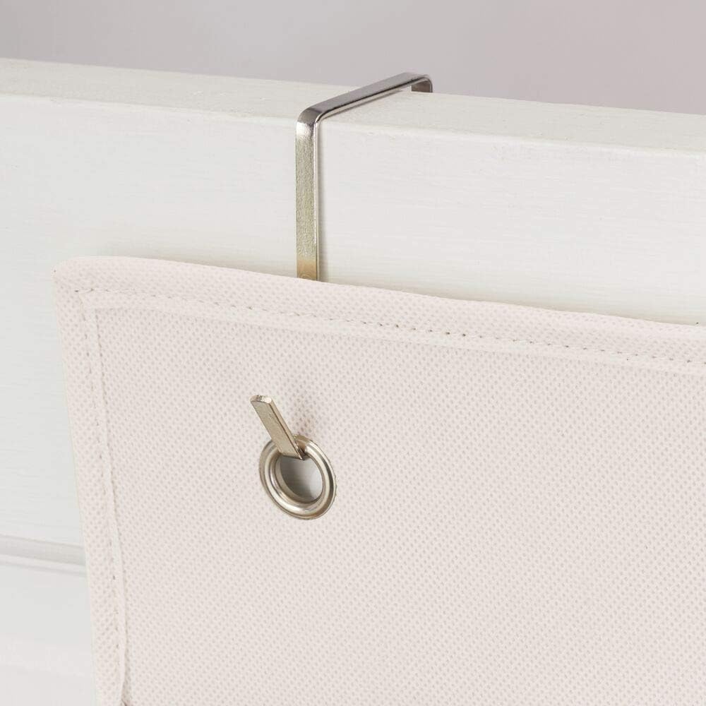 mDesign Soft Fabric Wall Mount, Over Door Hanging Storage Organizer - 4 Large Cascading Pockets - Holds Office Supplies, Planners, File Folders, Notebooks - Textured Print - Charcoal Gray : Office Products
