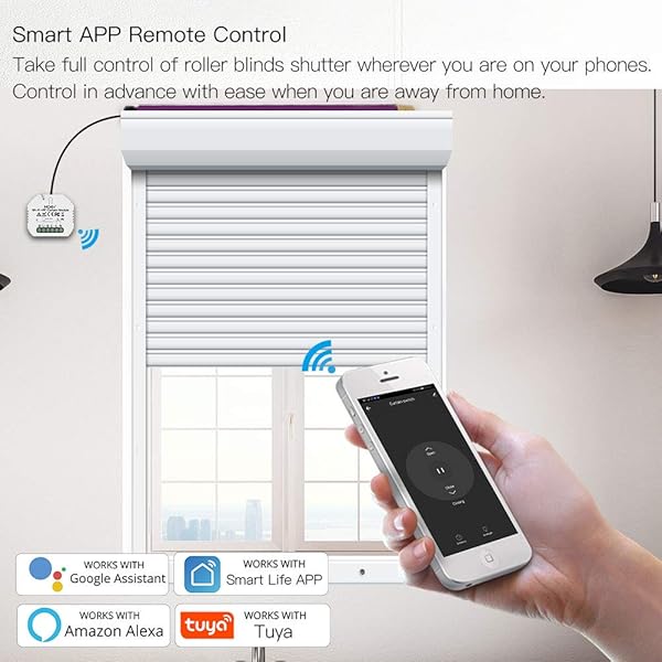 MOES RF433 Alexa Interruptor Persianas WiFi Mini Inteligente mdulo de interruptores para persianas y cortinas con motor elctricocompatible con Smart LifeTuyaAlexa y Google Home