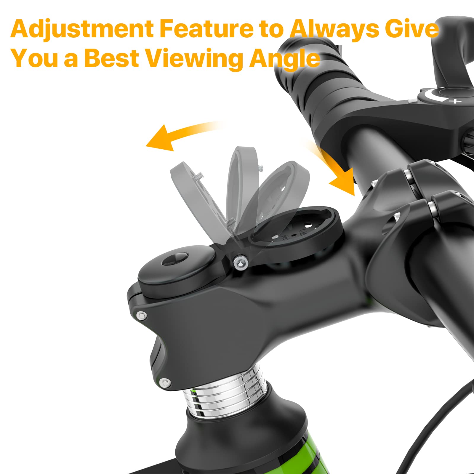 for Garmin Stem Mount - Adjustable Out Front Bike Computer Mount for Wahoo Stem, Road Cycling for Garmin Bike Computer Compatible with Wahoo Elemnt, Bryton, Cateye (Black)