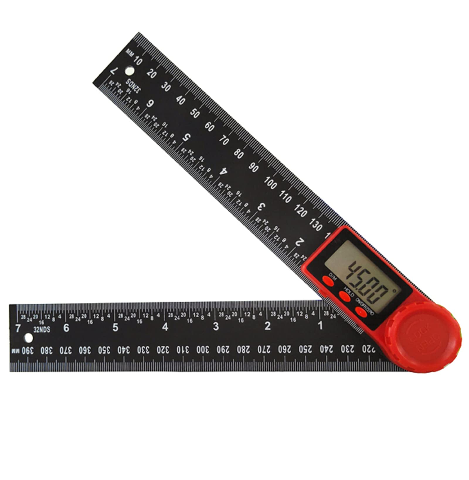 Maizoon 300mm Digital Protractor Scale Ruler 2-in-1,Plastic Accurate Electronic Measuring Instrument,Black