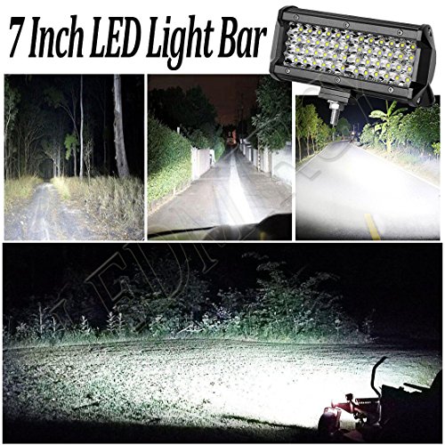 LED Light Bar,7 Inch 2PCS 288W LED Flood Light Pods Work Light Bar LED Pod Lights Spot Beam Driving Fog Lights Quad Row Cubes Lights for Jeep Off-road Truck Boat