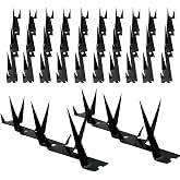 JIAHOHI Metals Fence Spikes 12pcs (Small - Black), Spikes Total Length 178in - 0.08 in Thick, Anti Climb Spikes Adaptable to Multiple scenarios Such as Walls, Fences, Roofs, etc. Galvanized Process