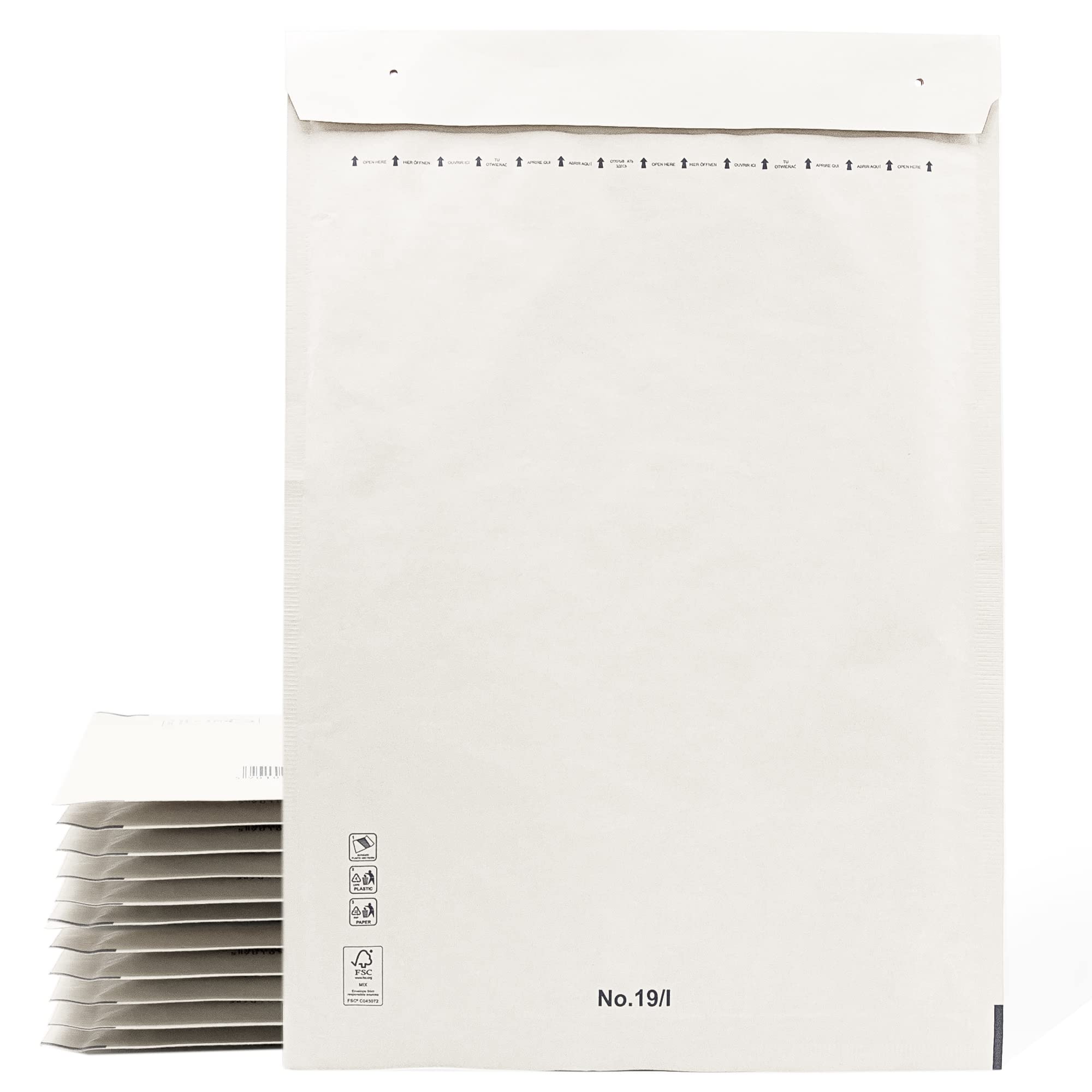 Padded Envelopes, Mailing Envelopes, Paper Bags with Bubble Inside, White, Peel and Seal Mailing Bags - Ofiturie (10 Envelopes, 300 x 420 mm)