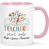 Cabtnca Teacher Appreciation Gifts for Women, Teacher Plants Seeds That Grow Forever Coffee Mug, Christmas Birthday Gifts for Teachers, 11 Oz