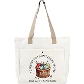 BDPWSS Crochet Gift For Knitting Lover - Save A Life Send Yarn Tote Bag