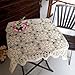 kilofly Handmade Crochet Cotton Lace Table Placemats Sofa Doilies, Square, Beige, 23 inch