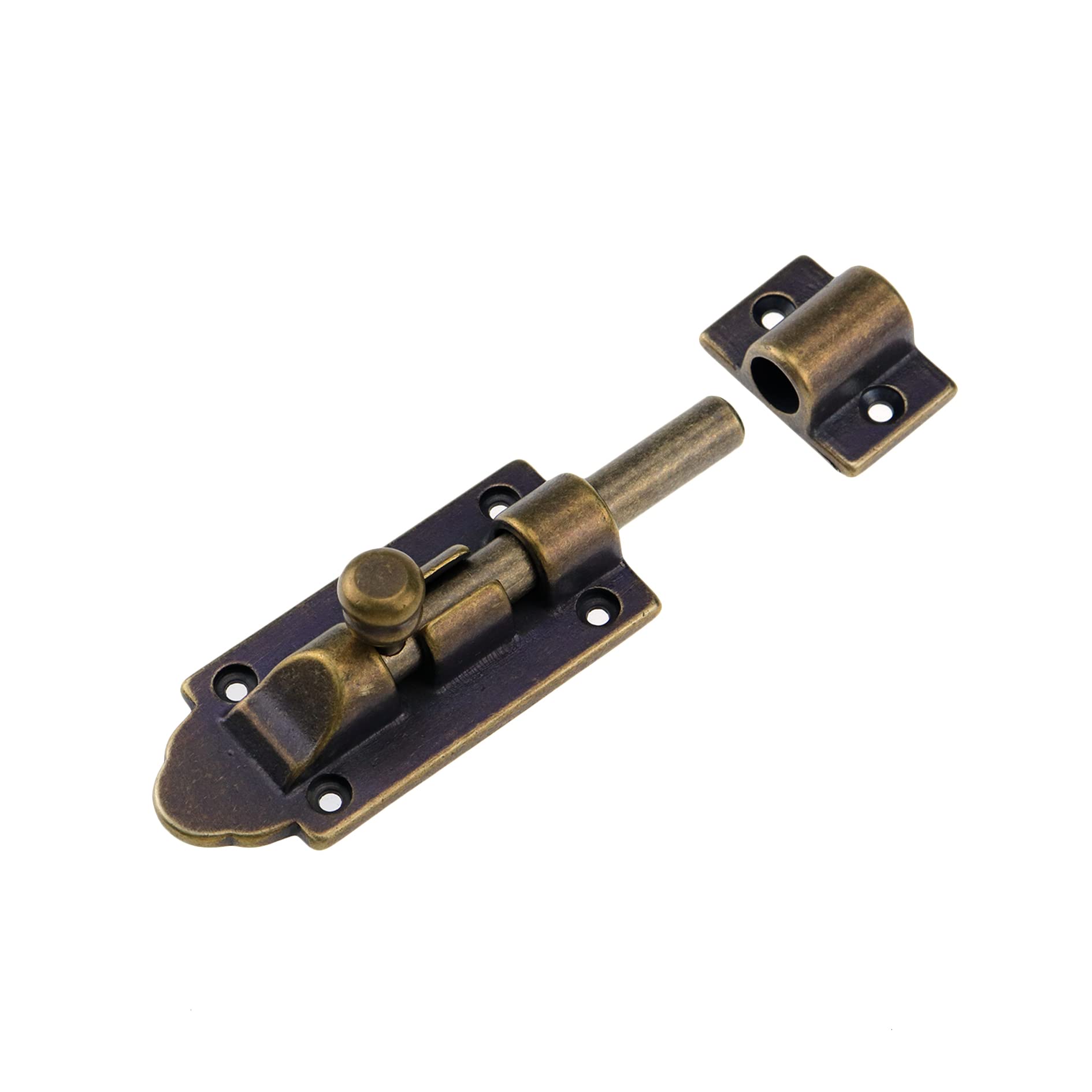 Photo 1 of Tighall Bronze Antique Brass Barrel Bolt Latch 4 Inch Slide Latch Security Sliding Lock with Screws Hardware
