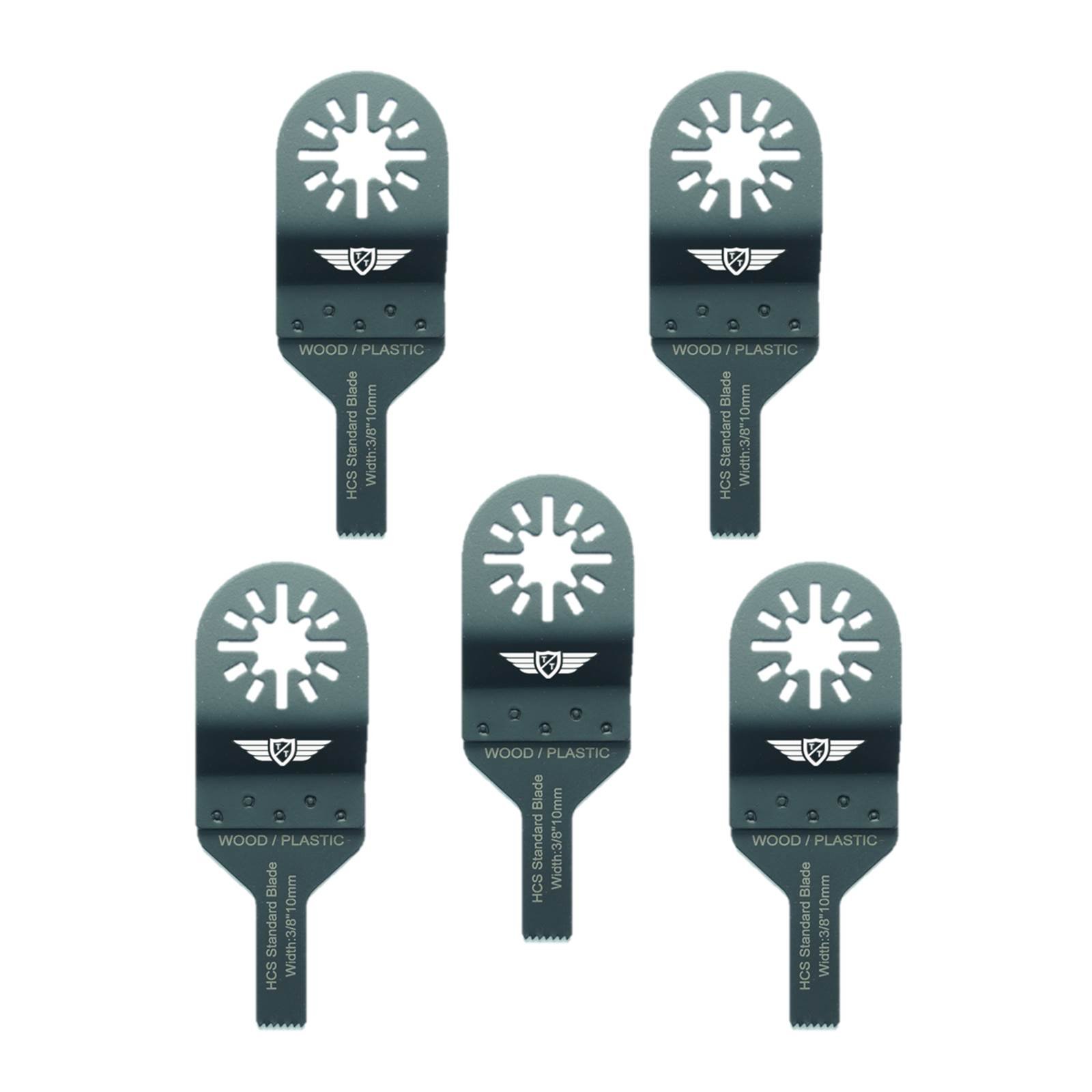 5 x 10mm TopsTools UN10F_5 Wood Cutting Blades Compatible with Bosch Fein (Non-StarLock) Makita Milwaukee Einhell Ergotools Hitachi Parkside Ryobi Worx Workzone Multitool Multi Tool Accessories