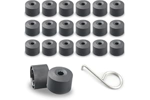 jokormo 21 PCS Car Wheel Nut Caps with 1 PC Installation Tool, 17MM 0.66In Waterproof Durable Metal Vehicle Tire Bolt Decoration Covers, Universal Automotive Tire Screw Protector Accessories (Black)