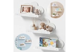 3Pcs Cloud Shelves Floating Shelves for Nursery Wall Mounted Storage Shelf Easy Install Cute Decorative Figure Shelf Nursery 