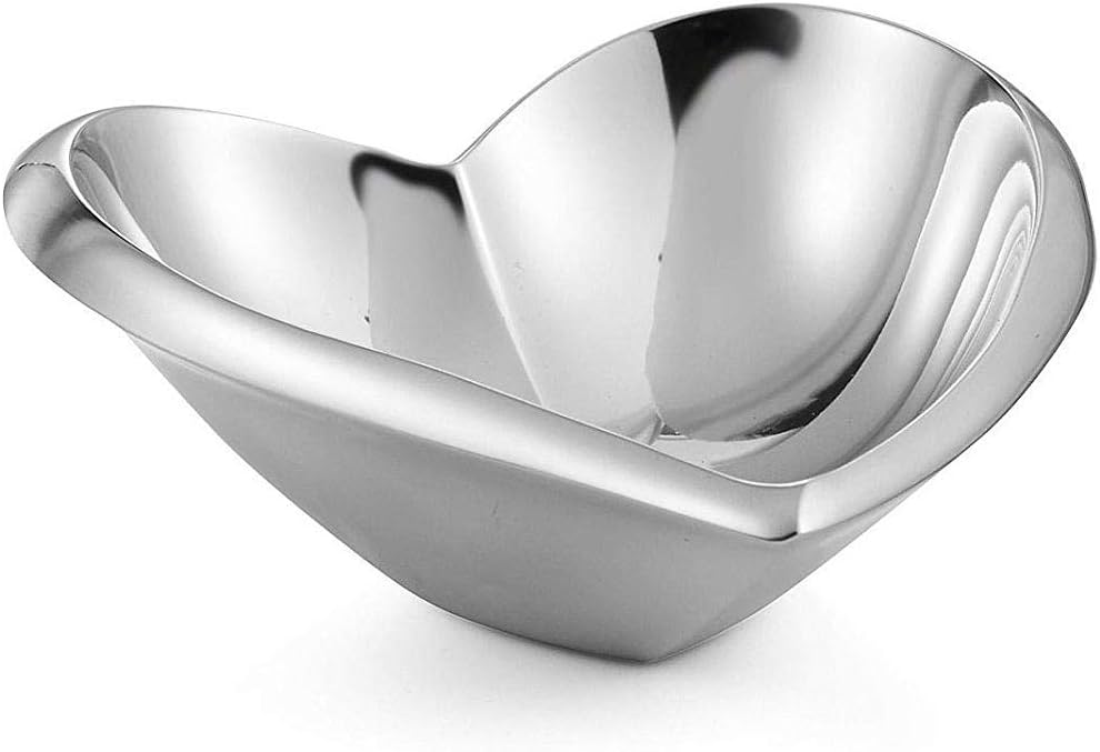 NambeAmore Mini Bowl | Metal Heart Candy Bowl | Valentine’s Day Décor and Mother’s Day Gift for Her | Heart Shaped Mirror Bowl | Decorative Bowl for Mantel, Entry Way, or Kitchen Counter (4.5")