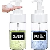 Segbeauty 16.9oz Clear Foam Soap Dispenser, 2pcs Refillable Plastic Foaming Hand Soap Dispenser, 500ml Empty Bathroom Foam Pump Dispensers Set Foaming Pump Bottle for Shampoo Lotion Liquids