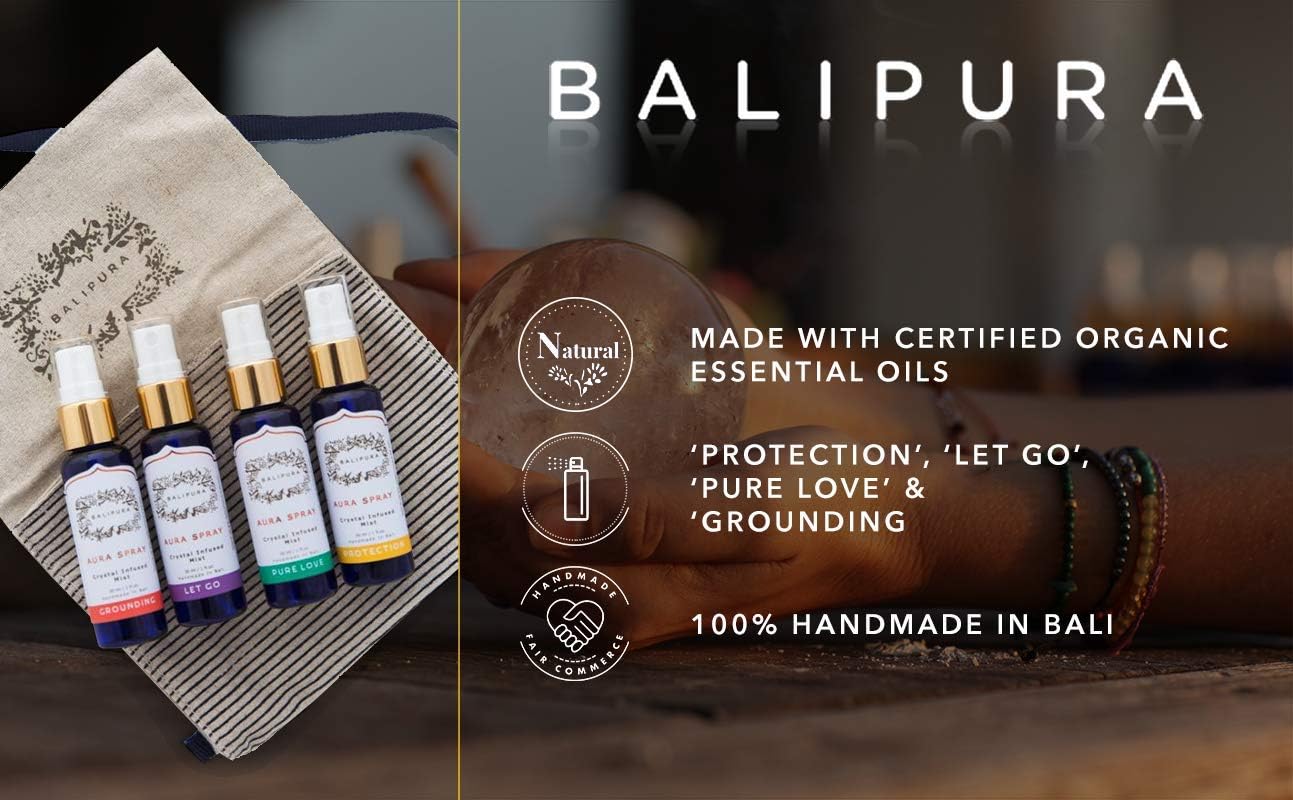 BALIPURA, Aura Spray Mix Sets, 4 pcs in Pack Gift Set for Women and Men, Infused Crystal with Organic Essential Oils - Image 4