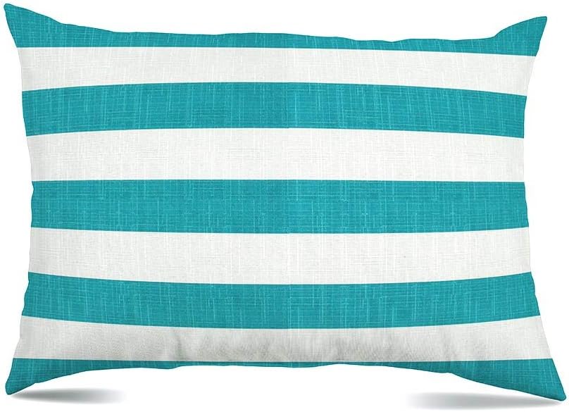Stratford Home 12x20 Indoor / Outdoor Decorative Lumbar Pillows, Classic Stripe Turquoise