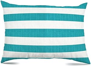 Stratford Home 12x20 Indoor / Outdoor Decorative Lumbar Pillows, Classic Stripe Turquoise