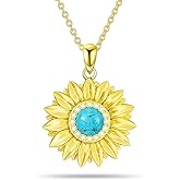 HOTIE Gold Sunflower Necklace for Women 925 Sterling Silver You Are My Sunshine Necklace Picture Frame Sunflower Pendant Necklace Christmas Jewelry Gifts for Wife Her