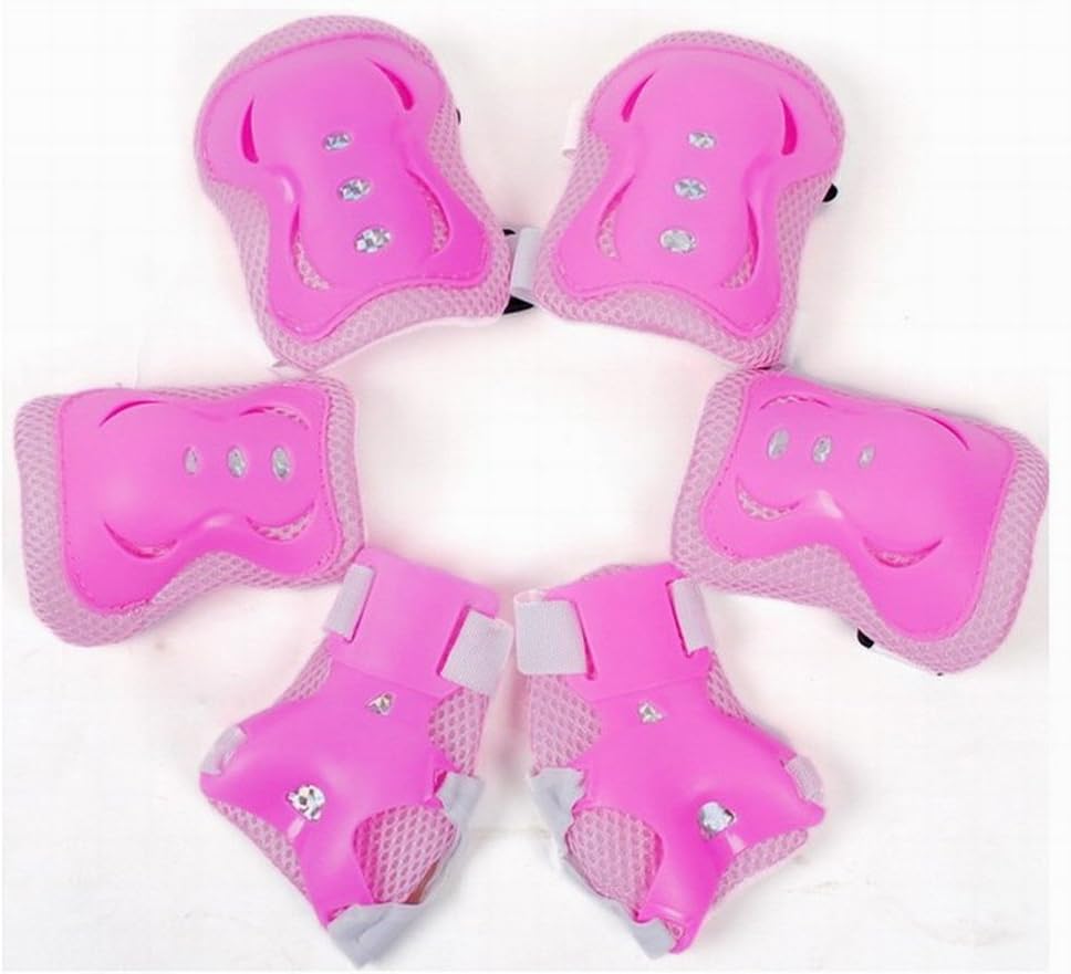 MetaU 6 Pcs Children Roller Skating Protective Gear 2 Wrist Pads + 2