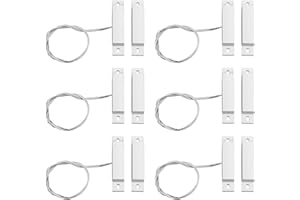 GTZIQA 6 Sets Magnetic Reed Switch MC-32 NC Surface Mount Wired Security Door Window Alarm Door Window Contact Sensor for Home Security Burglar Alarm Systems (White)