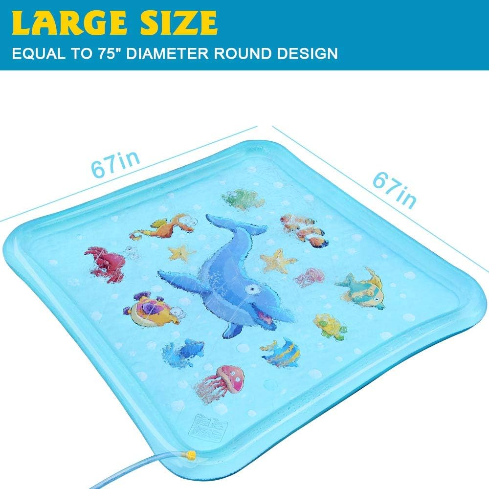 EpochAir Splash Pad - 67" Sprinkler for Kids, Inflatable Wading Pool Outdoor Water Toys Summer Fun Game, Perfect Swimming Pool Toy for Babies and Toddlers: Toys & Games