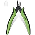 KATA Micro Flush Cutters, 5-inch Precision Wire Cutter, Anti-Slip Side Cutting Pliers for Electronics, Zip Ties, Copper Wire