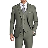 WEEN CHARM Men's 3-Piece Slim Fit Suit Set-2-Button Blazer,Vest & Pants-Formal Wedding,Prom,Party & Business Tuxedo