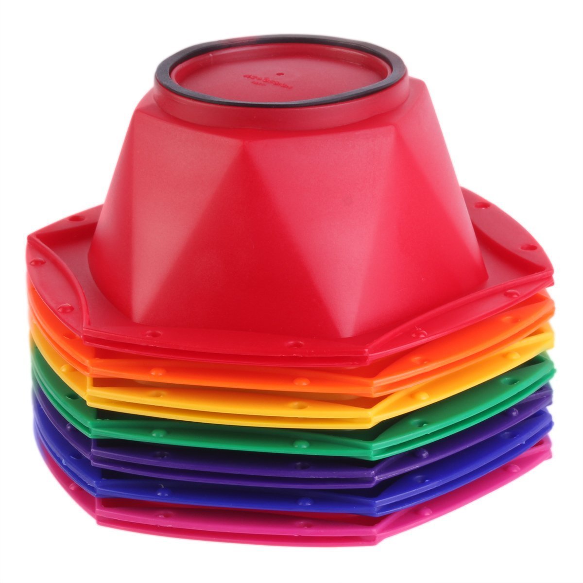 Small Hair Coloring Dye Mixing Tint Bowls and Brush Kit - Set of 7 Different Rainbow Color : Beauty