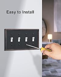 TREEWELL 2-Pack Quad Toggle Light Switch Cover