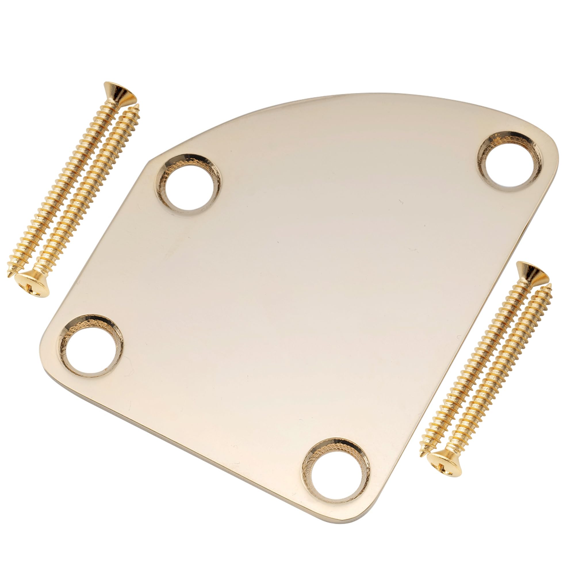 Musiclily Pro Steel Contoured Heel Neck Plate for Strat Tele Electric Guitar or Bass, Gold