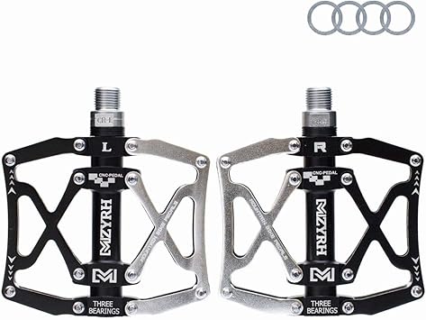 Amazon Hammars アルミペダル 2個セット ベアリング3個内蔵 クロモリ製ペダル軸 ロードバイク Mtb マウンテンバイク クロスバイク ママチャリ 軽快車 シティバイク 一輪車 Bmx 折りたたみ 小径車 ミニベロ シルバー ブラック Hammars ペダル