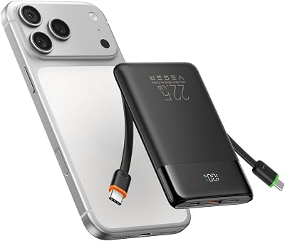 Bateria Externa de Carregamento Rápido 10000mAh Power Bank com Cabo