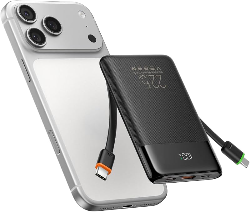 Bateria Externa de Carregamento Rápido 10000mAh Power Bank com Cabo