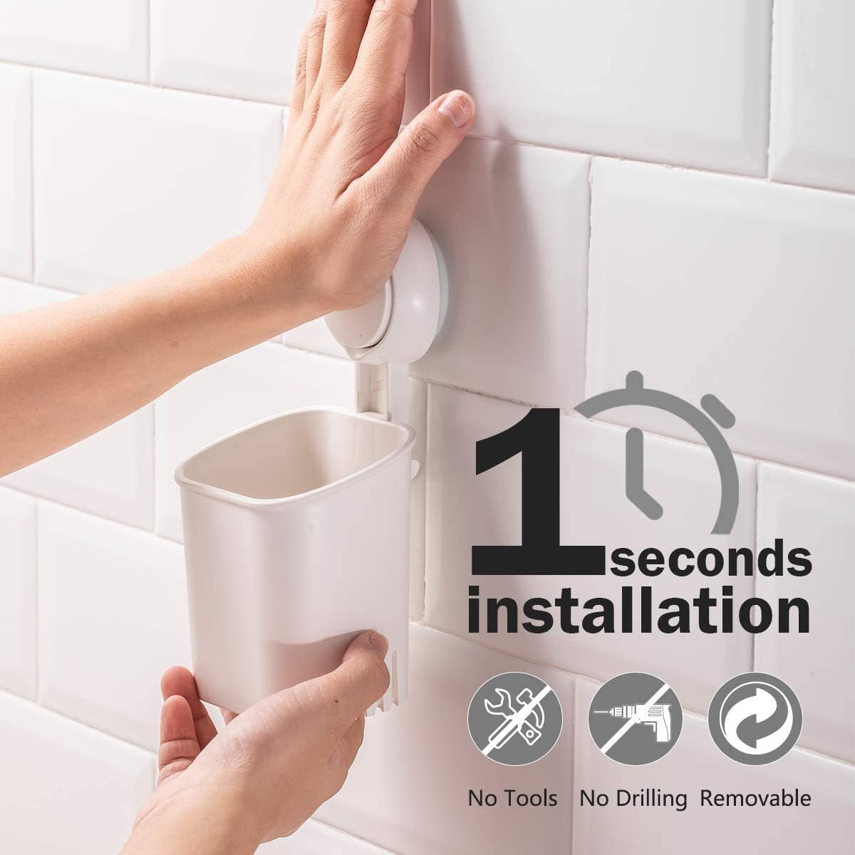Bathroom Waterproof Suction Cup Toothbrush Holder - Image 4