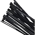 AGAOTIAN Black zip ties large Cable ties Nylon zip ties 16 inch long Zip ties100 per pack Environmentally friendly Industrial quality Uses 3 latches for stronger locks With 60 Pounds Tensile