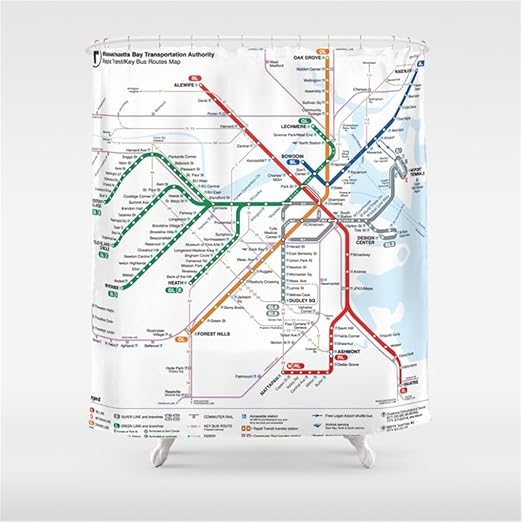 Amazon Com Weeya Boston Metro Map Shower Curtain 60x72 Inch Home