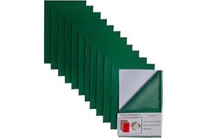 Jtnohx Self Adhesive Felt Sheets, 12 Pieces Felt Fabric with Adhesive Backing, 8x12 Inches Soft Sticky Back Fabric for Art & Craft DIY Project (Green)