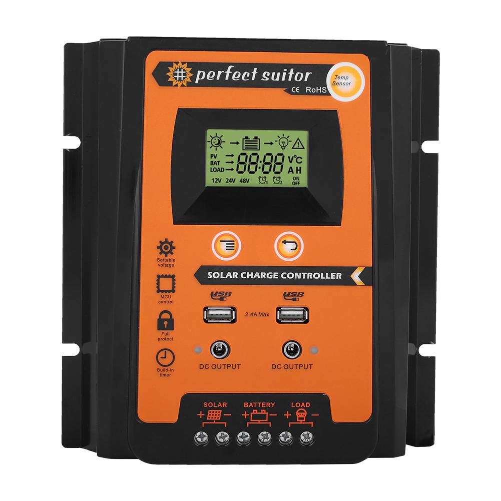 MPPT Solar Controller MPPT Solar Controller 12V,12V/24V 30A50A Controllers & Accessories Automatic Identification System Voltage Dual USB LCD Display IP32(50A)