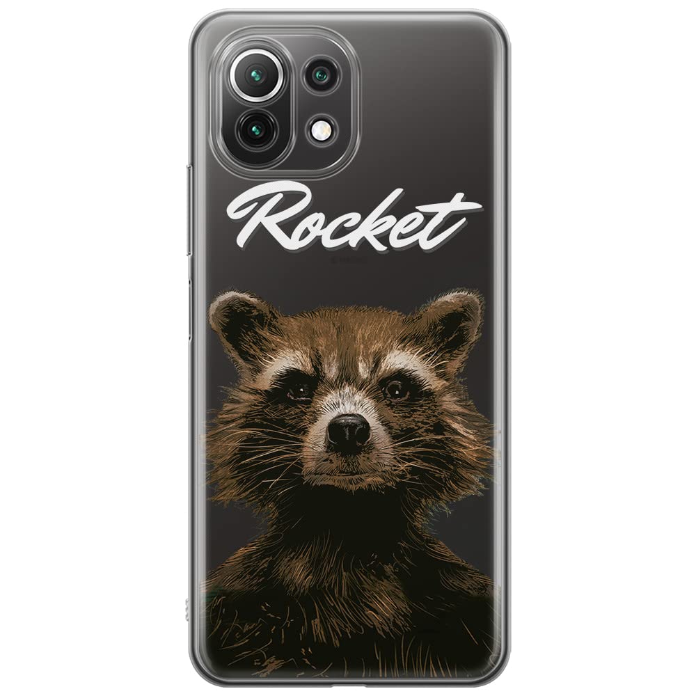 ERT GROUP mobile phone case for Xiaomi 11 Lite 4G/5G original and officially Licensed Marvel pattern Rocket 006, partially transparent