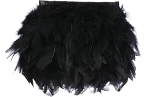 5 Yards Turkey Feathers Fringe Trim Width 4-6 inches for Crafts Clothing Decoration Craft Feather Fringe Trim Clothing Access