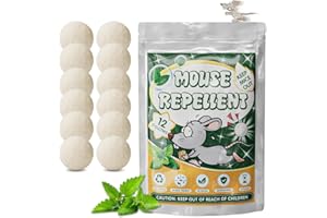 PESTMENTOR Rodent Mouse Repellent 12 Pack with Peppermint Oil: Natural Moth Balls Indoor and Outdoor to Get Rid of Rats, Mice, Squirrels, Best Pest Control for House, Car, Warehouse,Safe for Pets & Family