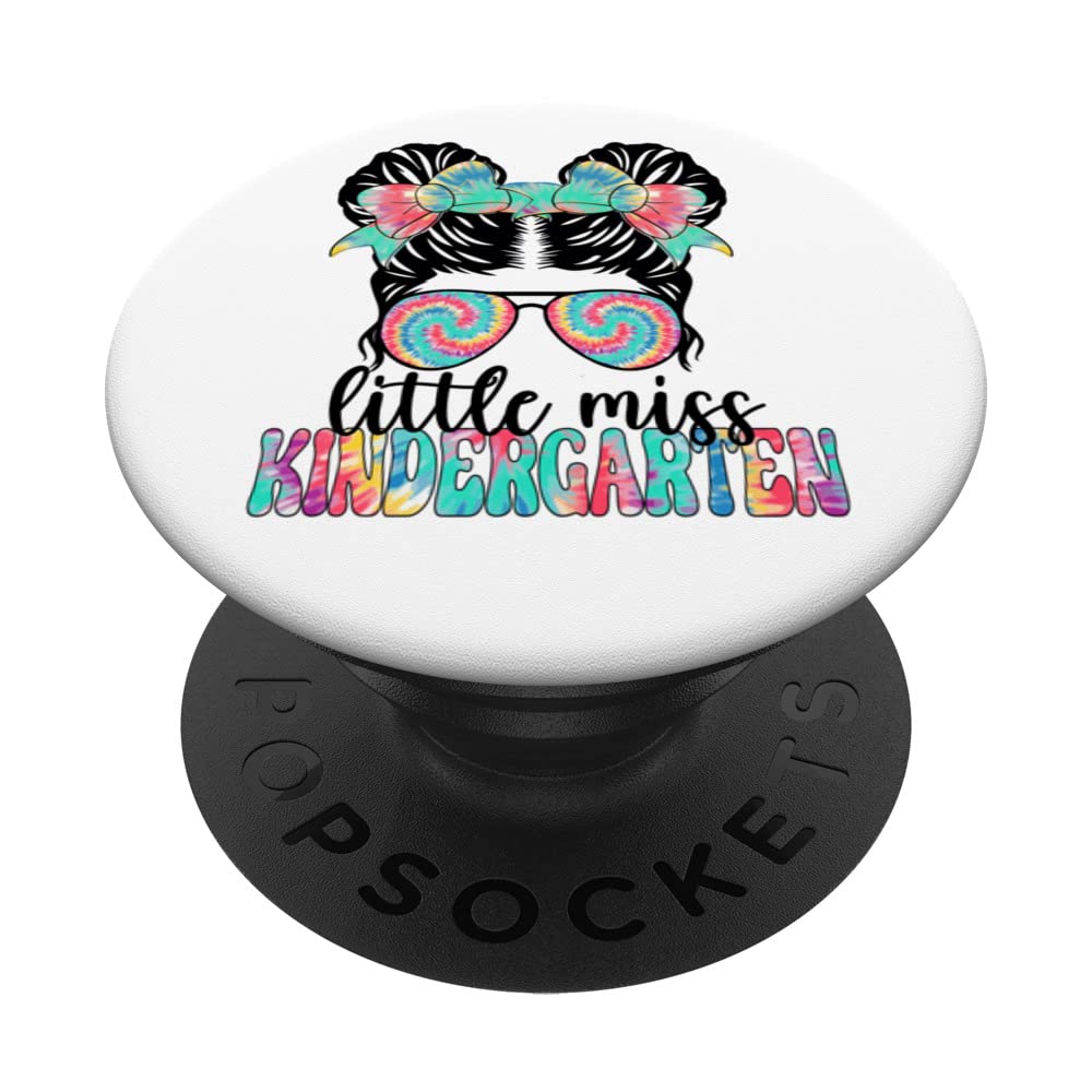 Miss Kindergarten Back To School First Day Messy Bun Girls PopSockets Swappable PopGrip