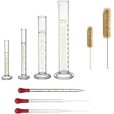 Thick Glass Graduated Measuring Cylinder Set 5ml 10ml 50ml 100ml Glass with Two Brushes