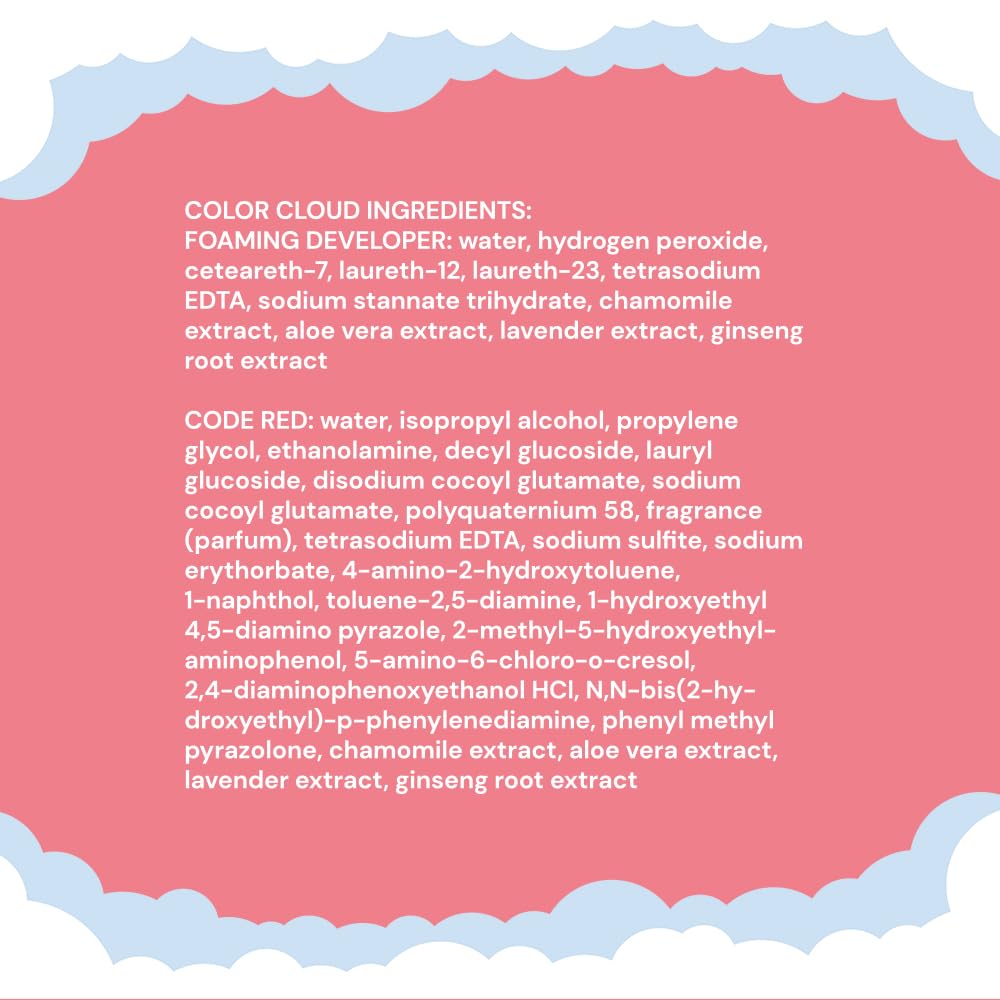 Hally Hair Color Cloud Hair Dye (Code Red) - Demi-Permanent Foam Hair Color for Women & Men - Mess-Free & Long-Lasting Hair Dye Kit, Hair Coloring Products Wash Out in 4-6 Weeks, Vegan