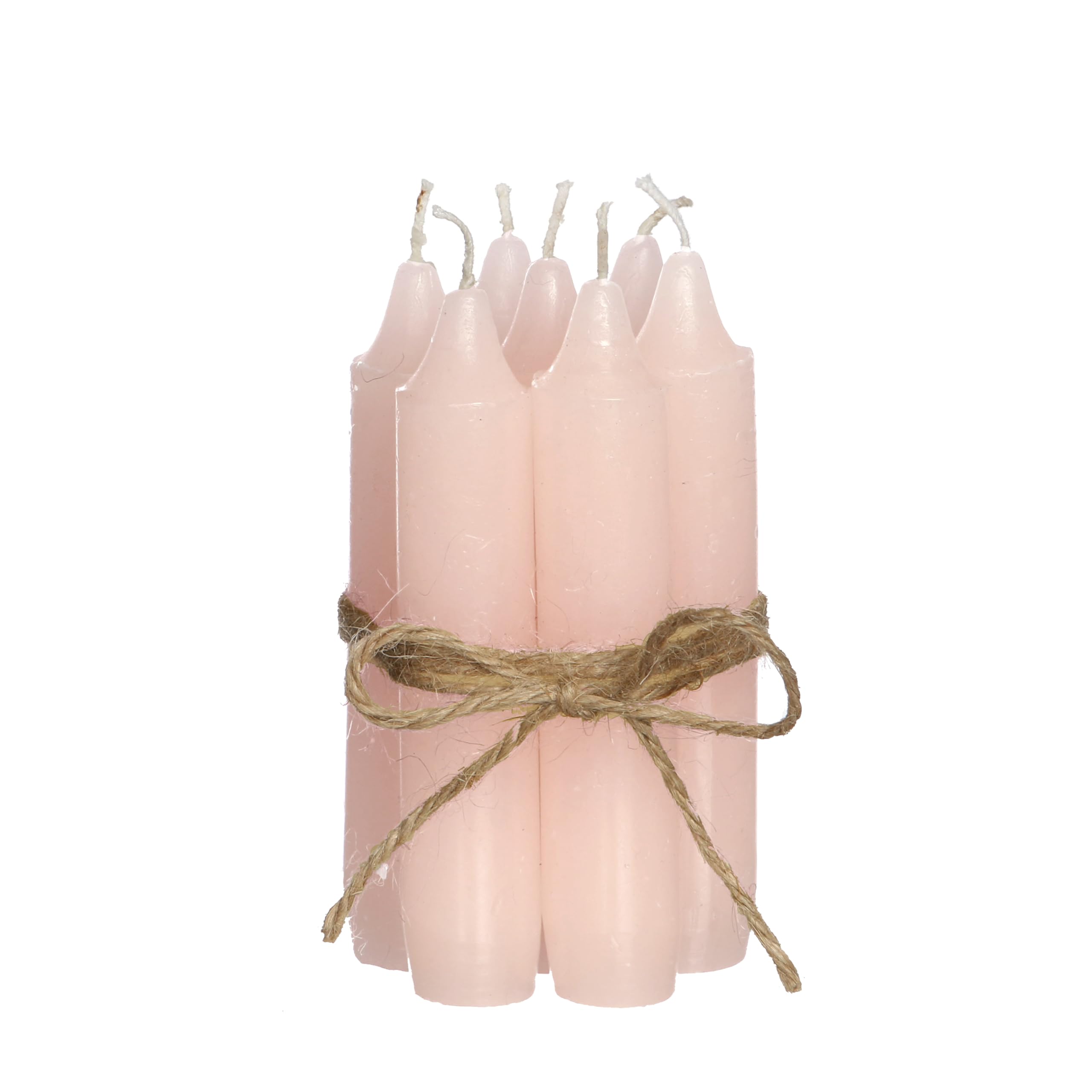 comforder Candle Set (7 Pieces), 11 cm Taper Candles Pink, Table Candles Plain, 4+ Hours Burning Time — image 1