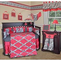 Unique Crib Bedding Custom Baby Bedding -Hot Pink Zebra 13 PCS Crib Bedding