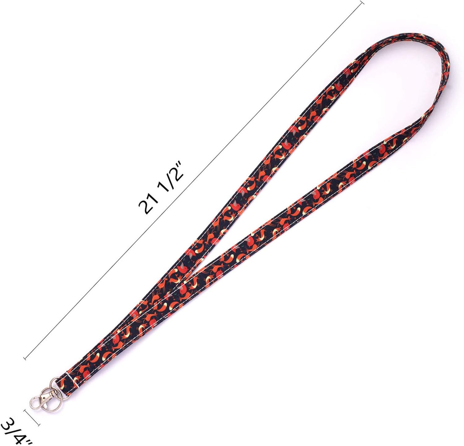 Fox Lanyard ID Holder Cotton Fabric Preschool Lanyard Teacher Gift Coworker Gift for Her Boss, Medium - Image 3