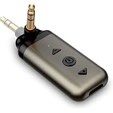 HVMLAK Air88 Bluetooth 6.0 AUX Car Adapter | Home Stereo HiFi Receiver, 180&deg; Swivel 3.5mm Audio Jack, ENC Noise Cancelling Mic, 12 Hours Playback, Sturdy Metal Shell