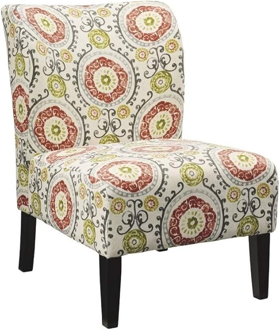 Contemporary Floral Accent Chair Modern Linen Kitchen & Dining