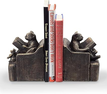 Amazon Spi ホームリーディング フレンズ 猫 ネズミ ブックエンド ペア ブックエンド 本立て 文房具 オフィス用品