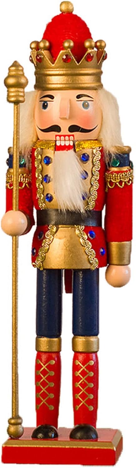 Nutcrackers - Guaber Christmas Nutcracker Wood Nutcracker Soldier Ornament 30cm Wooden Model Supplies for Home Bar Bookshelf Party Decor