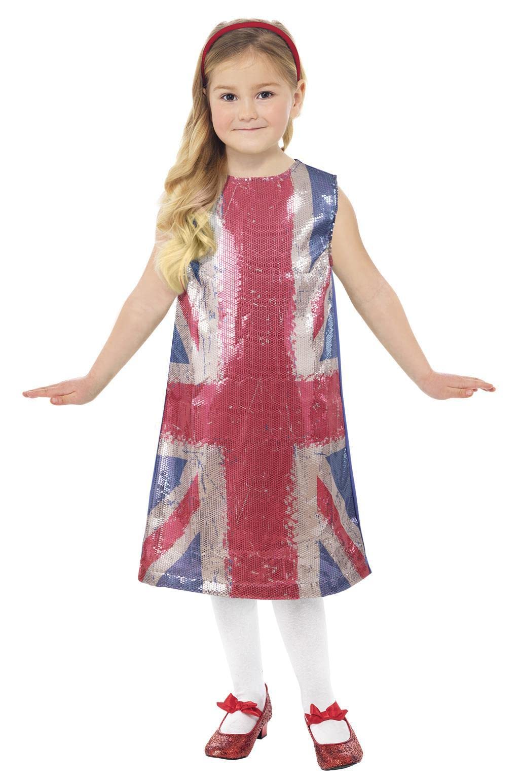 Smiffys Union Jack All That Glitters Dress, Union Jack Fancy Dress, Union Jack Dress Up Costumes